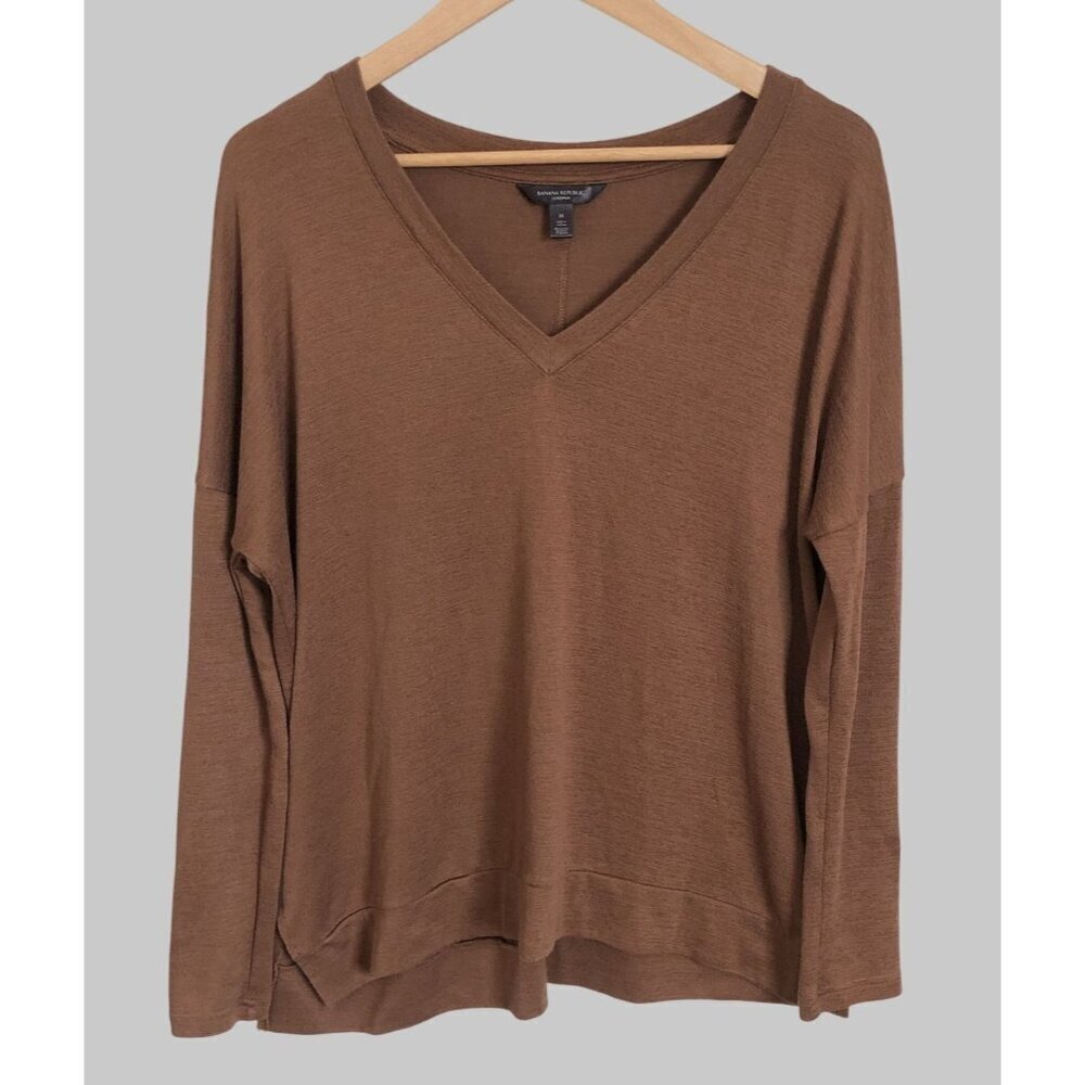 Banana Republic Luxespun Top Womens M Long Sleeve Minimalist Capsule Wardrobe